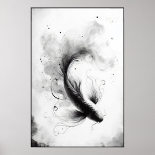 Póster Flujo etéreo de un elegante resumen de Koi