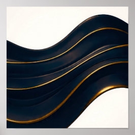 Póster Flujo Opulento Sin Costuras Patrón de Ónix y Oro