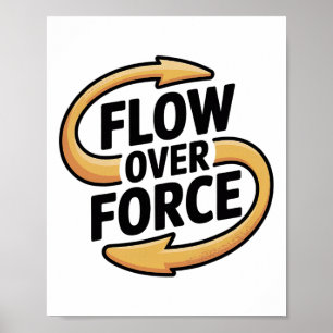 Póster Flujo Sobre Fuerza Yin Yang Yoga Lance Ropa
