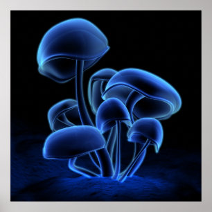 Póster Fluorescencia azul (cuadrado)