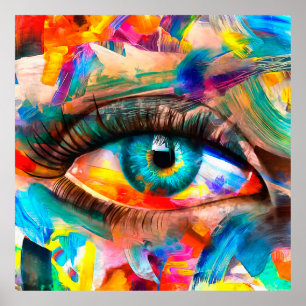 Póster "Fluorite" - pintura al óleo. Imagen abstracta con