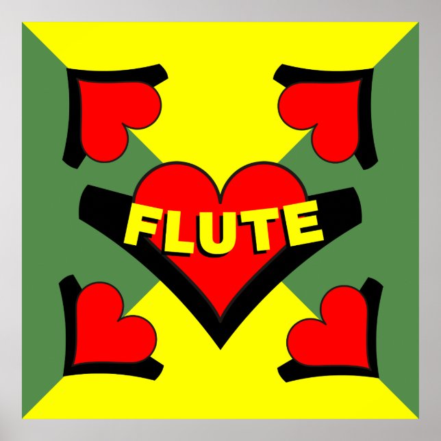 Póster Flute sobre el corazón (Frente)