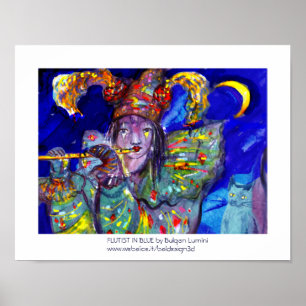 Póster FLUTISTA EN AZUL / Noche de Carnaval veneciana
