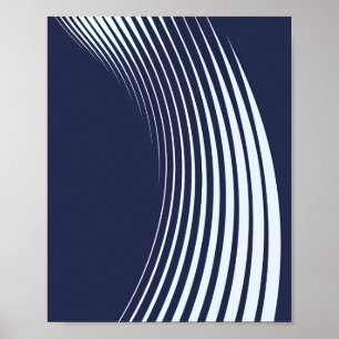 Póster Fluyendo líneas blancas sobre fondo oscuro