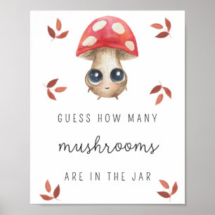 Póster Fly agaric - Cuántos hongos juego de baby shower