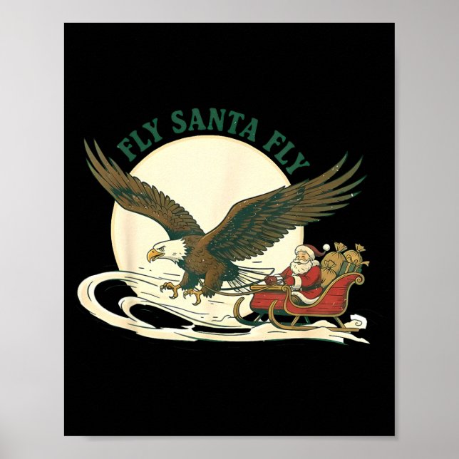 Póster Fly Santa Fly Christmas, Santa Football  (Frente)