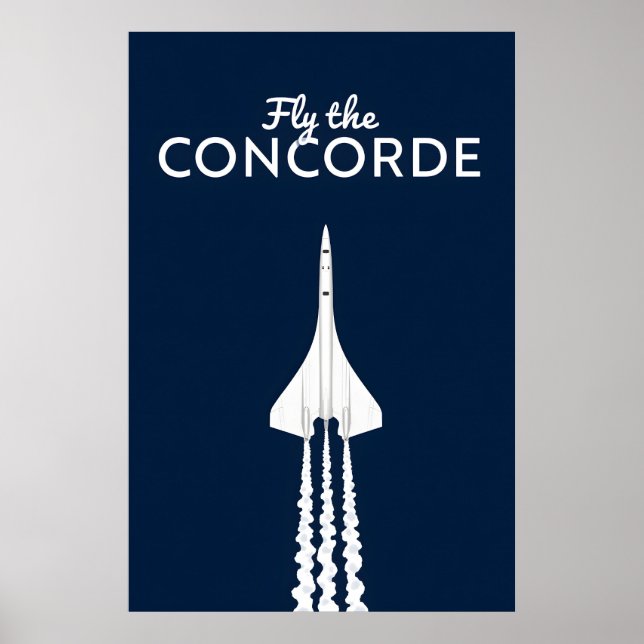 Póster Fly the Concorde iconic supersonic jet airplane  (Frente)
