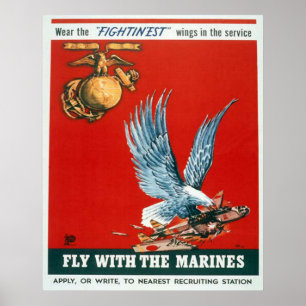 Póster Fly with the Marines