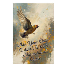 Póster Flying Bird Art - Añadir una cita motivacional Per