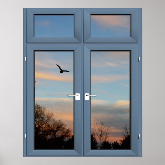 Póster Flying Bird Picture Window Sceneration - Illusion (Frente)