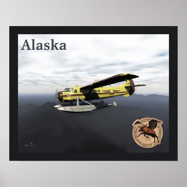Póster Flying Moose Aviation de Havilland DH3-C Otter (Frente)