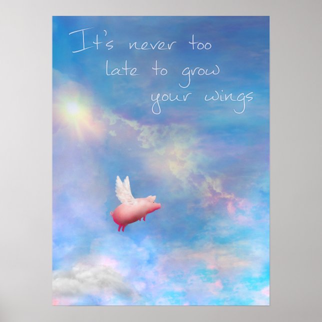 Póster Flying Pig-Grow Your Wings (Frente)