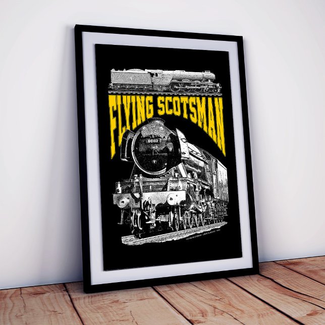 Póster Flying Scotsman 1923 LNER Train. Steam Locomotive. (Flying Scotsman 1923 LNER Train. Steam Locomotive. Poster)
