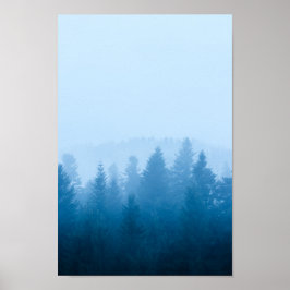 Póster Fog over forest