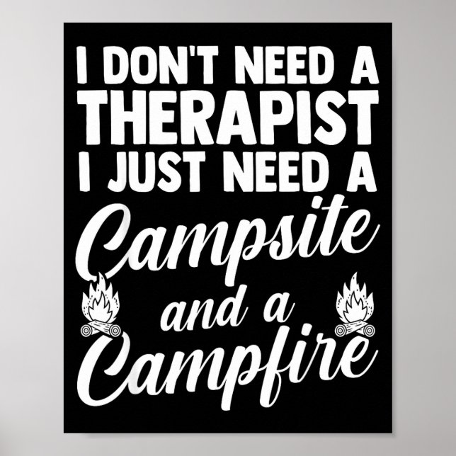 Póster Fogata de camping vida de campamento bosque campis (Frente)