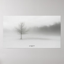 Foggy Winscape Poster Monocromo
