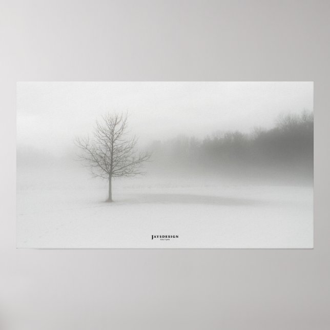 Póster Foggy Winscape Poster Monocromo (Frente)