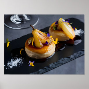 Póster Foie gras gourmet con reducción de vino rojo