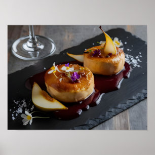 Póster Foie gras gourmet con reducción de vino rojo
