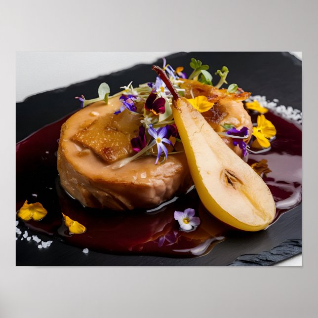 Póster Foie gras gourmet con reducción de vino rojo (Frente)