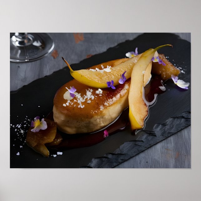 Póster Foie gras gourmet con reducción de vino rojo (Frente)
