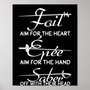 Póster Foil Epee Saber Fencing Sword Definition Fencer