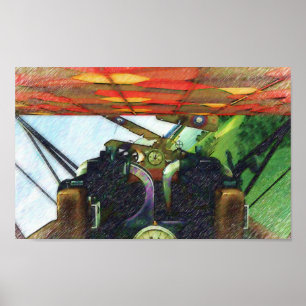 Póster Fokker Cockpit