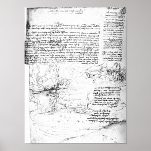 Póster Fol.145v-a, página del cuaderno de Da Vinci