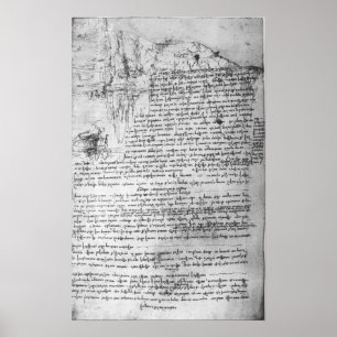 Póster Fol.145v-b, página del cuaderno de Da Vinci