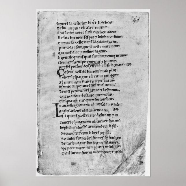 Póster Fol.43 'La canción de Roland' (Frente)