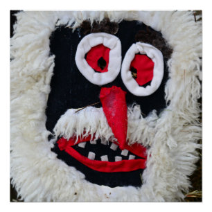 Póster fol pagano dacian rumano tradicional antiguo de la