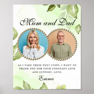 Póster Foliage Greenery Parents of the Bride Gift Poster