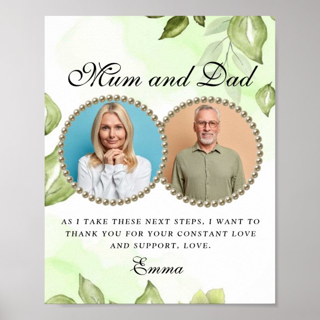 Póster Foliage Greenery Parents of the Bride Gift Poster (Frente)