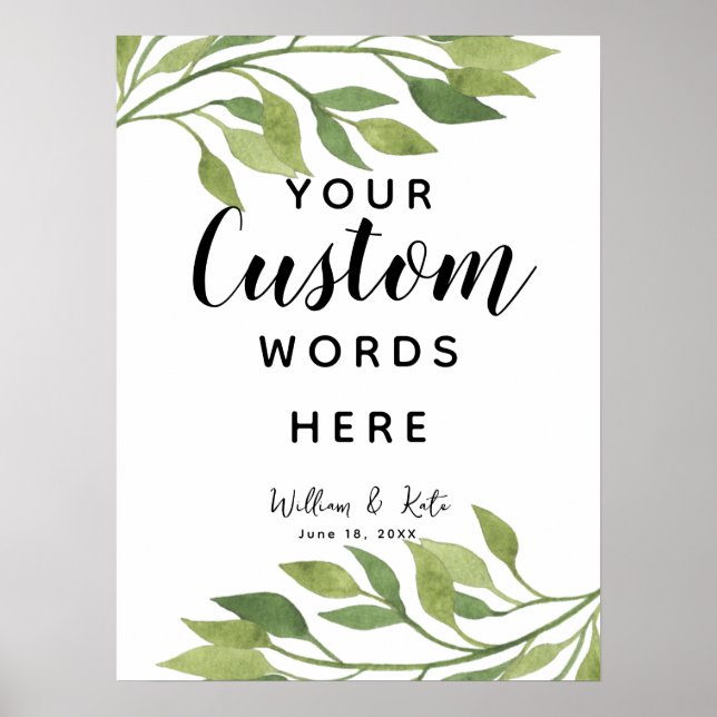 Póster foliage leaf green crea tu propio personalizado (Frente)