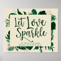 Foliage Let Love Sparkle Rótulo de envío recién ca