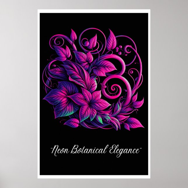 Póster "Foliage luminoso: Un sueño neón" (Frente)
