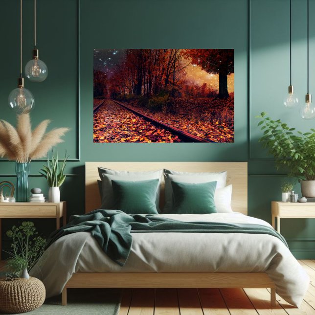 Póster Foliage místico del ferrocarril de la noche de oto (Subido por el creador)