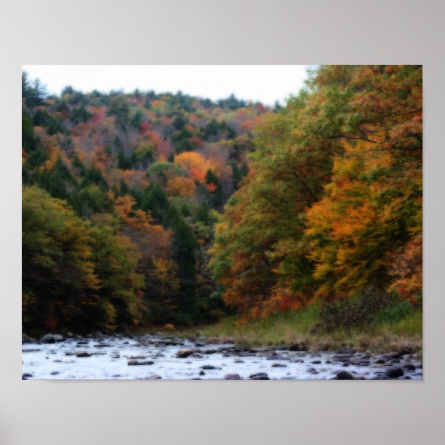 Póster Foliage otoñal a lo largo del río 2 Naturaleza (Frente)