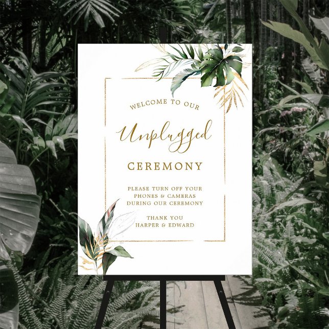 Póster Foliage tropical Boda sin conexión Rótulo de Cerem (Subido por el creador)