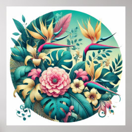 Póster Foliage tropical irlandés descargable