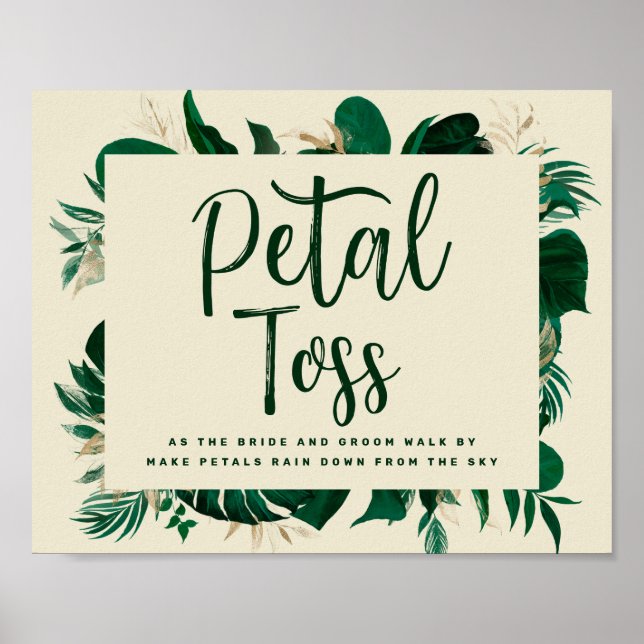 Póster Foliage tropical Petal Toss Rótulo de envío recién (Frente)