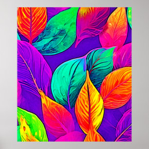 Póster Foliage vibrante: Neón Personalizado