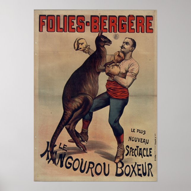 Póster Folies-Bergère el Poster del Boxer canguro (Frente)