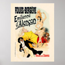 Póster FOLIES BERGERE Emilienne Paris Old Jules Cheret