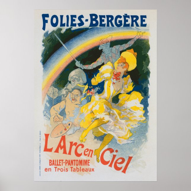Póster Folies Bergère - L'arc en ciel - Jules Chéret 1893 (Frente)