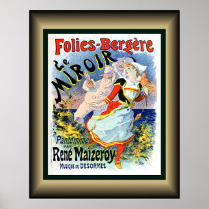 Póster Folies Bergere~Le Miroir~Pantomime Rene Maizeroy~