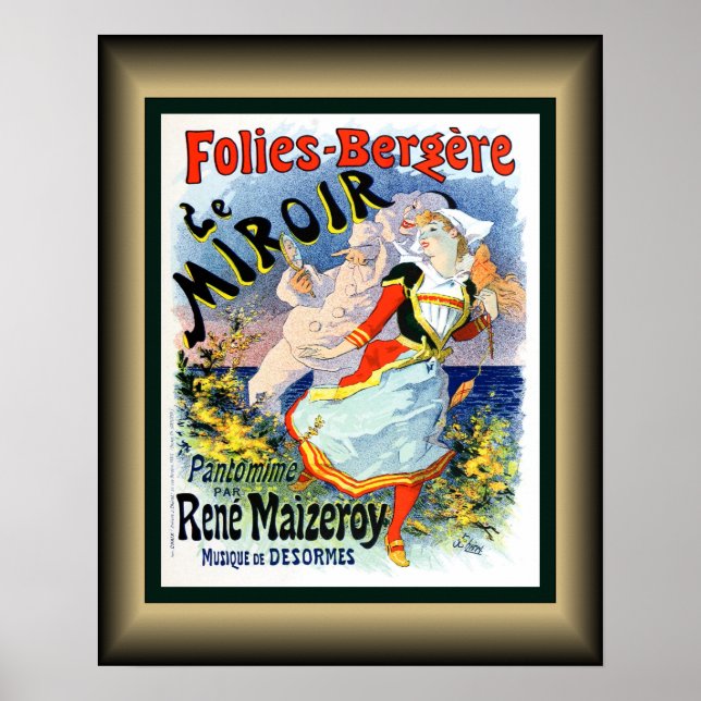 Póster Folies Bergere~Le Miroir~Pantomime Rene Maizeroy~ (Frente)