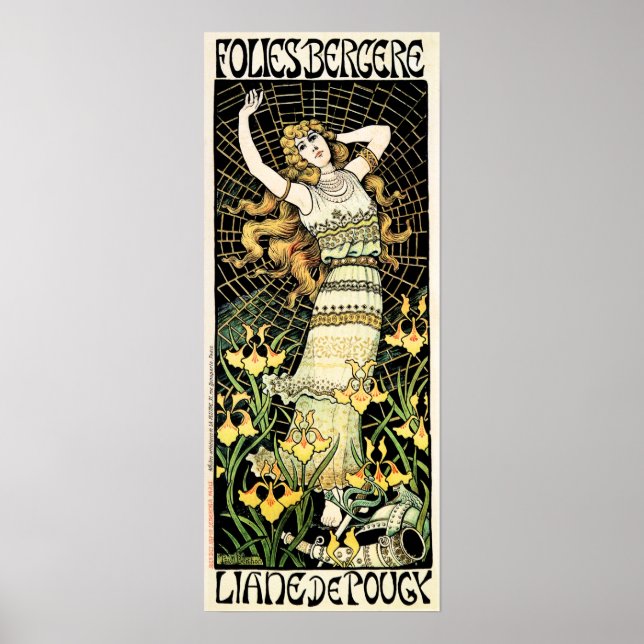 Póster FOLIES BERGERE Liane De Pougy Francia Cabaret Danc (Frente)