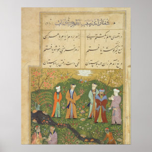 Póster Folio 39, escena del jardín de A, del 'Bustan de