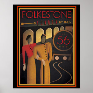 Póster Folkestone Londres por el poster 16 x 20 del art